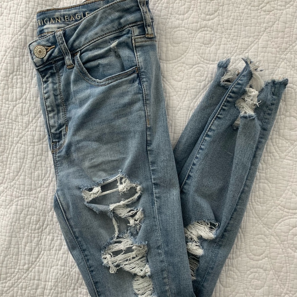 American Eagle skinny ripped jeans